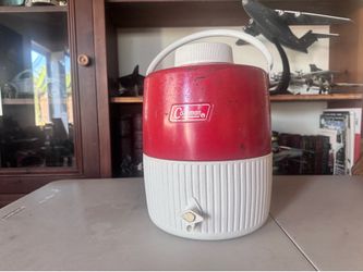 Vintage Colman 1 gallon Red White Cooler Jug