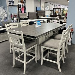 7PC Counter Height Dining Table Set 