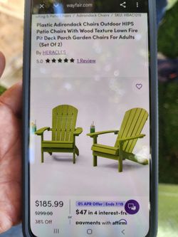 Kingyes  foldable Adirondack chair ,new ,sin ensamblar