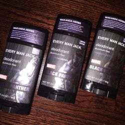 3-Pack! Save Big! Every Man Jack Deodorant Black Panther "Wakanda Herbs" 3 oz each!