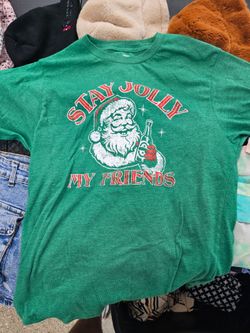 Holiday Time Santa T-Shirt Size Small