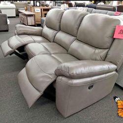Real Leather Ashley Unleith Power Reclinings Sofas Couchs Finance and Delivery Available  Dunleith 