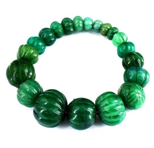 Stunning 288.oo Cts Round Beaded Bracelet