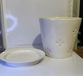 White Ceramic Orchid Pot