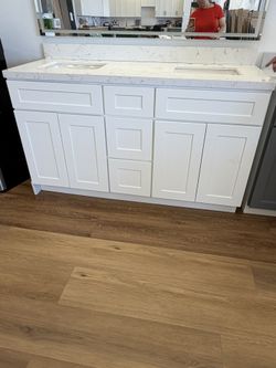 New 60 Inch Vanity Double / Single Sinks Set