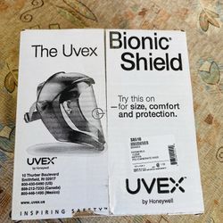 The UVEX Bionic Shield. S8510. Great protection at COVID time. Designed to protect against liquid splash, impact, welding hazards. New. Never used. St