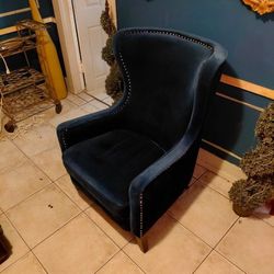 Steve Silver- Navy Blue Rennes Wingback Accent Chair  
