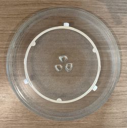 Microwave glass turntable plate (12-7/8” diameter) and roller ring.