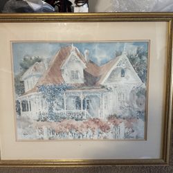 Vintage Beth Eidelberg Victorian House Signed XL Print