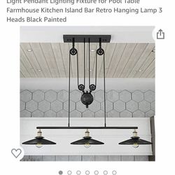 BRAND NEW  Industrial vintage chandelier pully 3 light pendant Lighting fixture