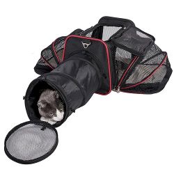 Airline Approved Expandable Pet Carrier by Pet PeppyUPERR®- TWO SIDE Expansion, Designed for Cats, Dogs, Kittens,Puppies - Extra Space!
