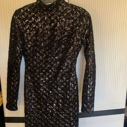 Black Sequence Short Dress