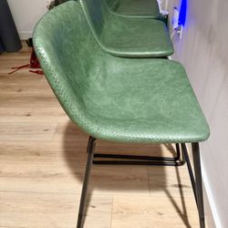 Green Bar Stools 26” Seat Height (3)