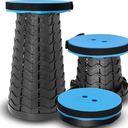 Telescopic Stool 400 lbs capacity max height 18 inches with carry case BLUE