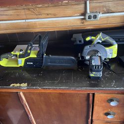 Ryobi Chainsaw And Circular Saw