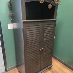 Secretary Cabinet / Computer Armoire – Hidden Desk & Storage