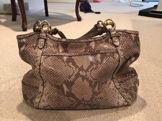 COACH FAUX PYTHON LEATHER HANDBAG