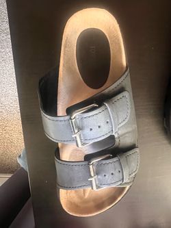 Double Buckle Slide Sandals