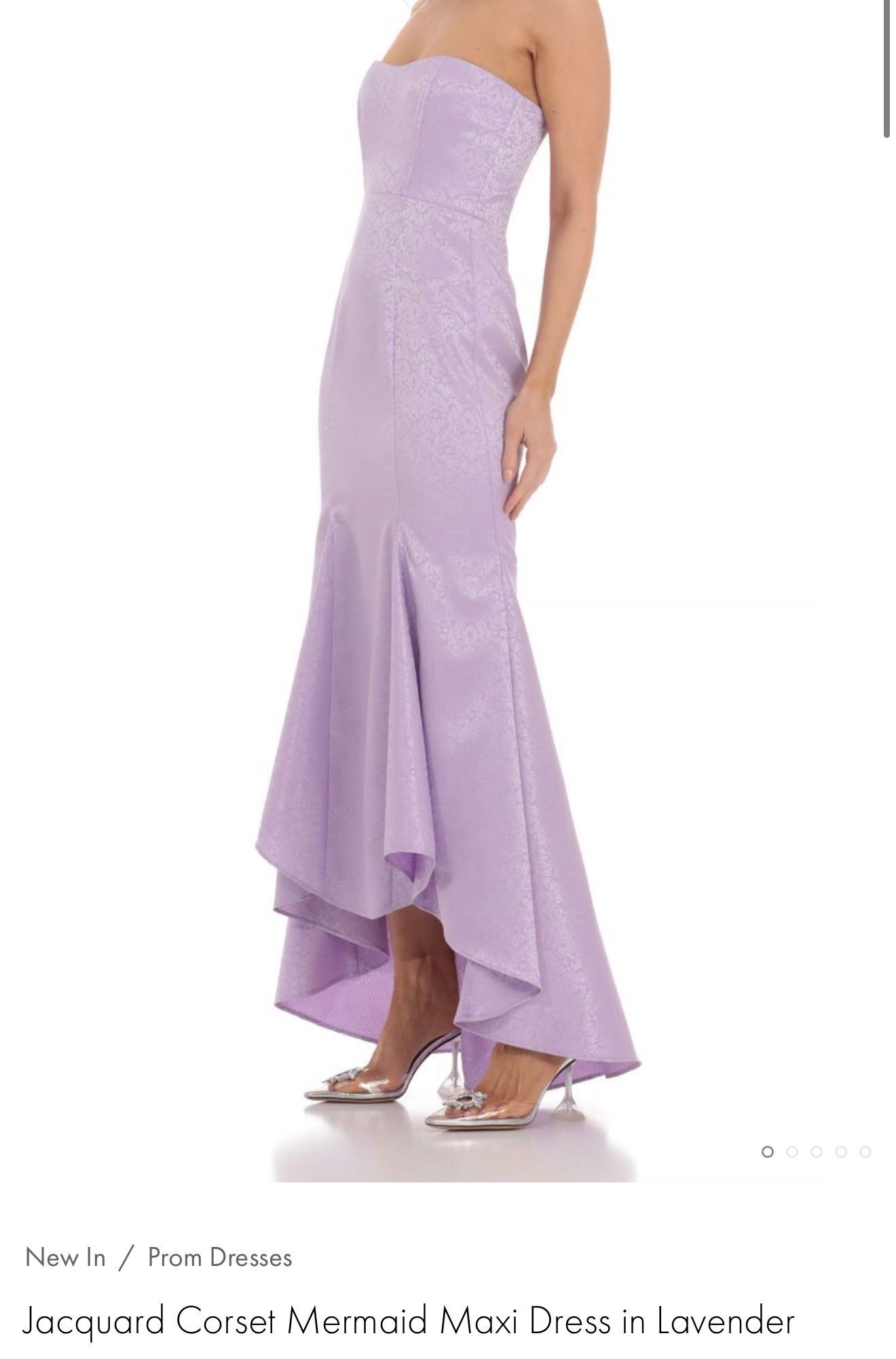 Lavender Jacquard Corset Mermaid Maxi Dress