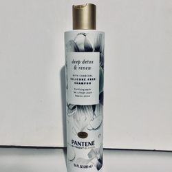 Pantene Pro V Deep Detox & Renew Shampoo with Charcoal 9.6 oz Silicone Free NEW