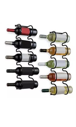 Wallniture Dijon 5 Sectional Wine Rack Wall Mounted or Under Cabinet Bottle Set
