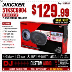 Kicker KS Series KSC690 Car Speakers 2-Sets 6 x 9 Inch 2-Way Coaxial Speaker System 300 Watts 51KSC6904 🚨 Payment Options Available 🚨 No Credit Need