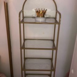 Gold Glass Book Shelf $100