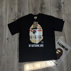 Black Burberry Bape T-shirt Size S, M, & L