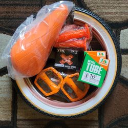NEW Bicycle Bmx Jr Parts Bundle 16" Orange