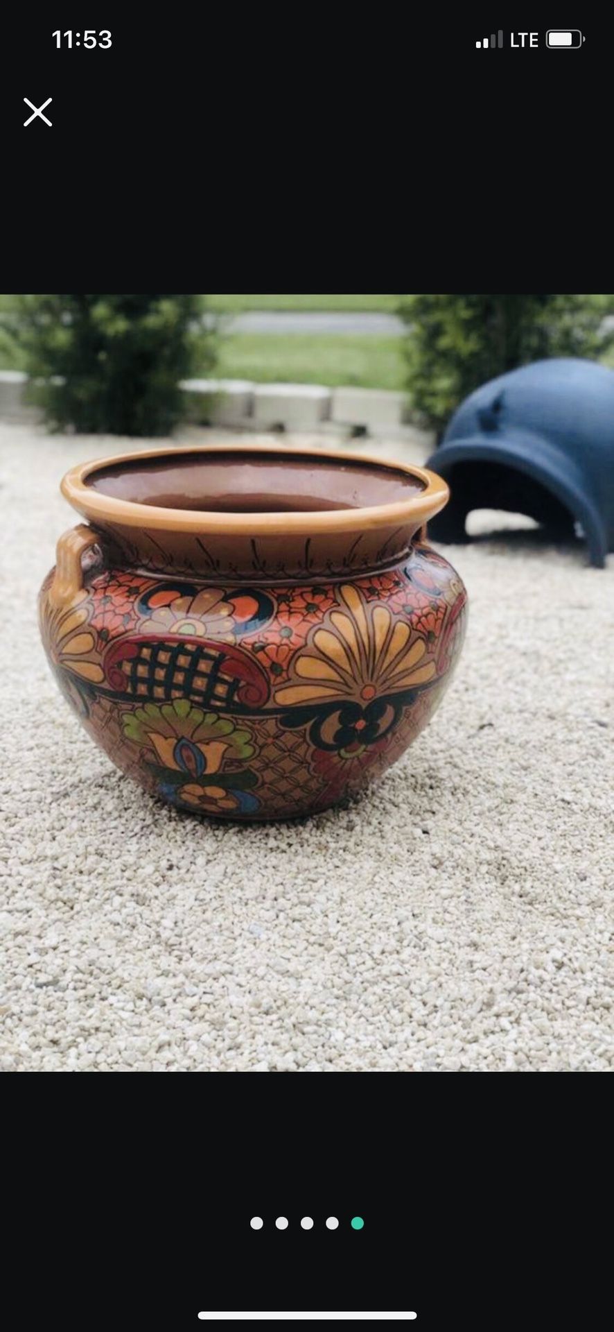 La candela Mexican Hand Painted Flower Pot 