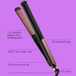 INFINITI PRO CONAIR Rose Gold Ceramic Flat Iron Hair Straightener, 1-Inch