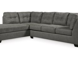 2 Piece Sectional w Chaise Slate Gray