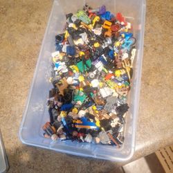 Small Bin Fully Loaded With Lego Minifigure Parts Pieces And Weapons Make An Offer