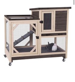 Aivituvin XZ7001 Large Indoor with Pull out Tray Rabbit Hutch