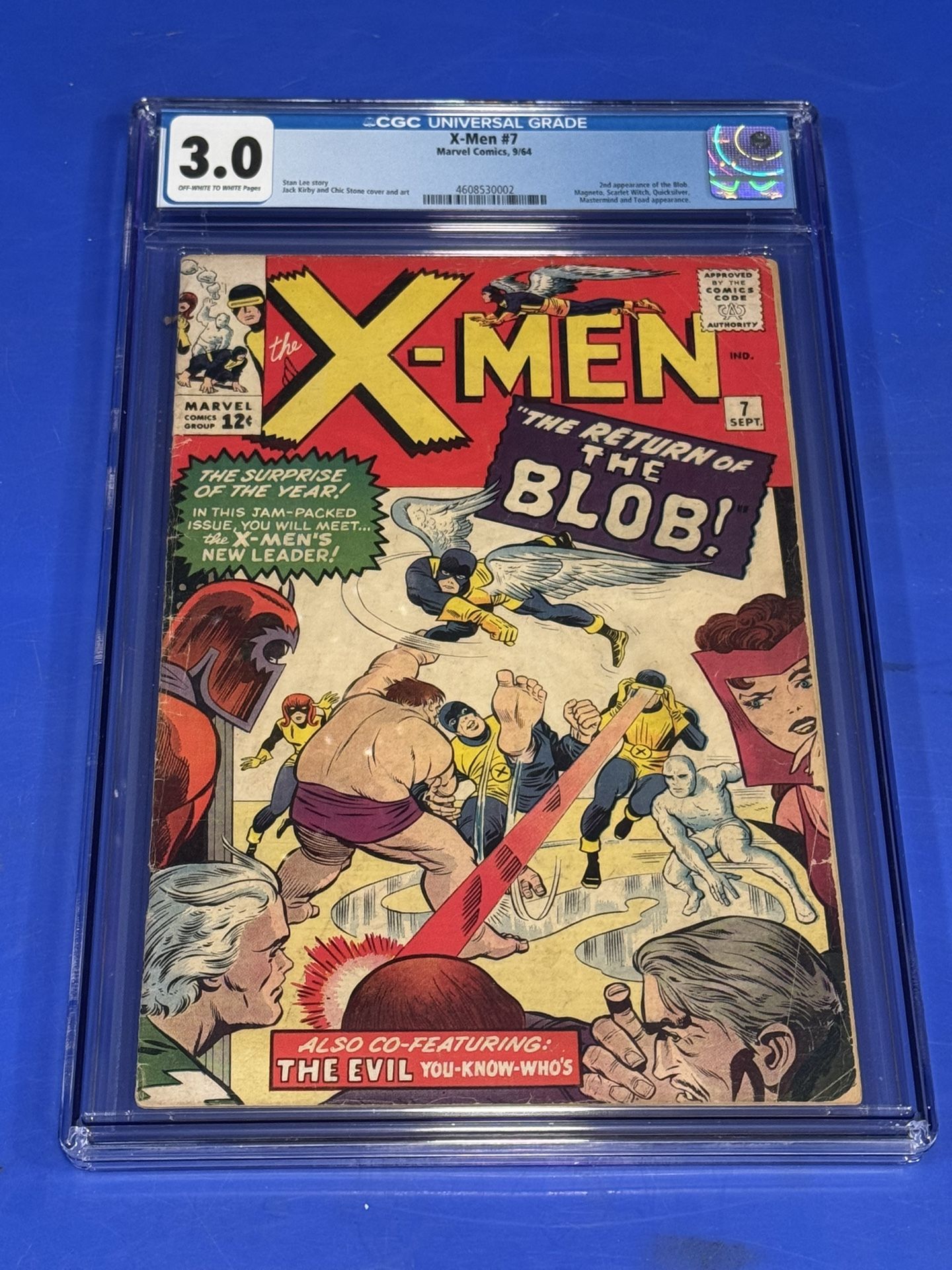 X-Men 7 CGC 3.0 OW to White 2nd Appearance Blob Magneto Scarlet Witch Comic 1964