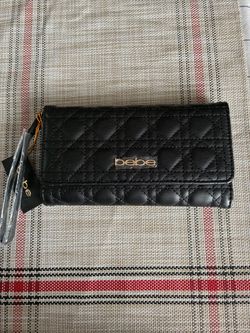 Bebe Black Quilted Wallet with Wristlet