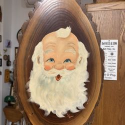 Vintage Christmas Santa Hand Painted 