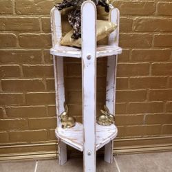 Side Shabby Chic White Heart Table 