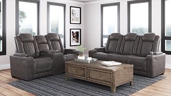 Power reclining sofa and love seat for immediate delivery