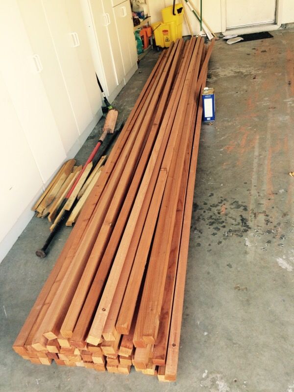 2x2x16 redwood construction heart S4S