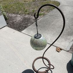 Iron Plant Stand Yard Art Hand Crafted Weathered Look