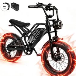ESKUTE V300 Electric Dirt Bike for Adults & Teens, 749W Motor, 19MPH Max Speed, 48V 20.8Ah Removable Battery, 20" x 4.0" Fat Tires, 7-Speed, NFC Unloc