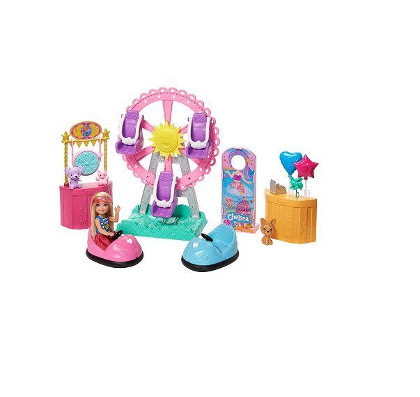 BRAND NEW Barbie Club Chelsea Doll and Carnival Playset, 6-inch Blonde Wearing Fashion and Accessories