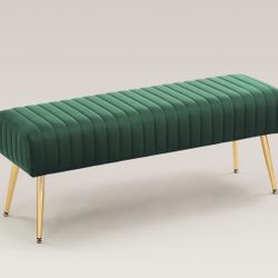 Green Velvet Ottoman $50
