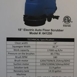 Scrubber Auto Floor Electric, (Free 100 Feet Cord)