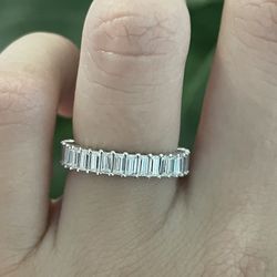 Emerald Cut Moissanite Diamond Eternity Band 
