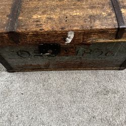 Antique 1836 Wood Steamer Trunk Full Of Family History Photos And Ephemera Trunk Original Nails Needs Restoration 