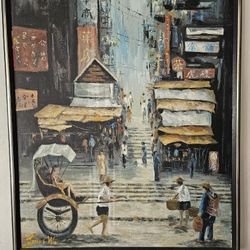 Original Vintage Oil Painting China 