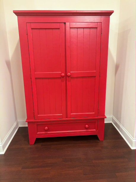 Red Wood Armoire / Storage Cabinet 
