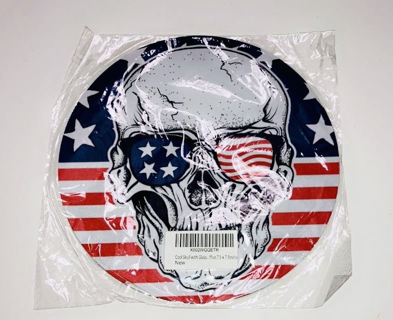 Patriotic Cool Skull With Glasses Mouse Pad USA American Flag Gaming Mousepad